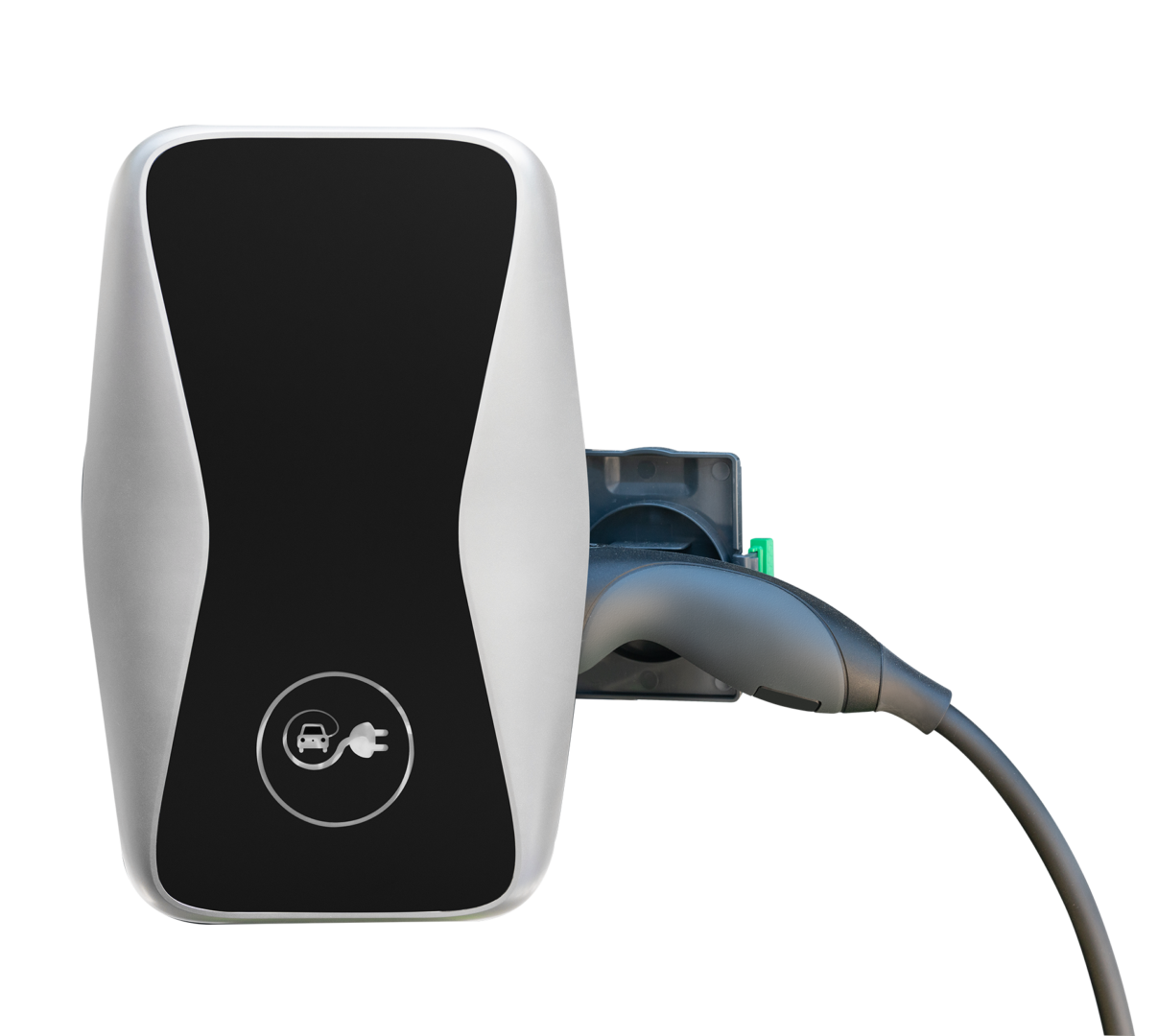 EV Charger with plug on a transparent background
